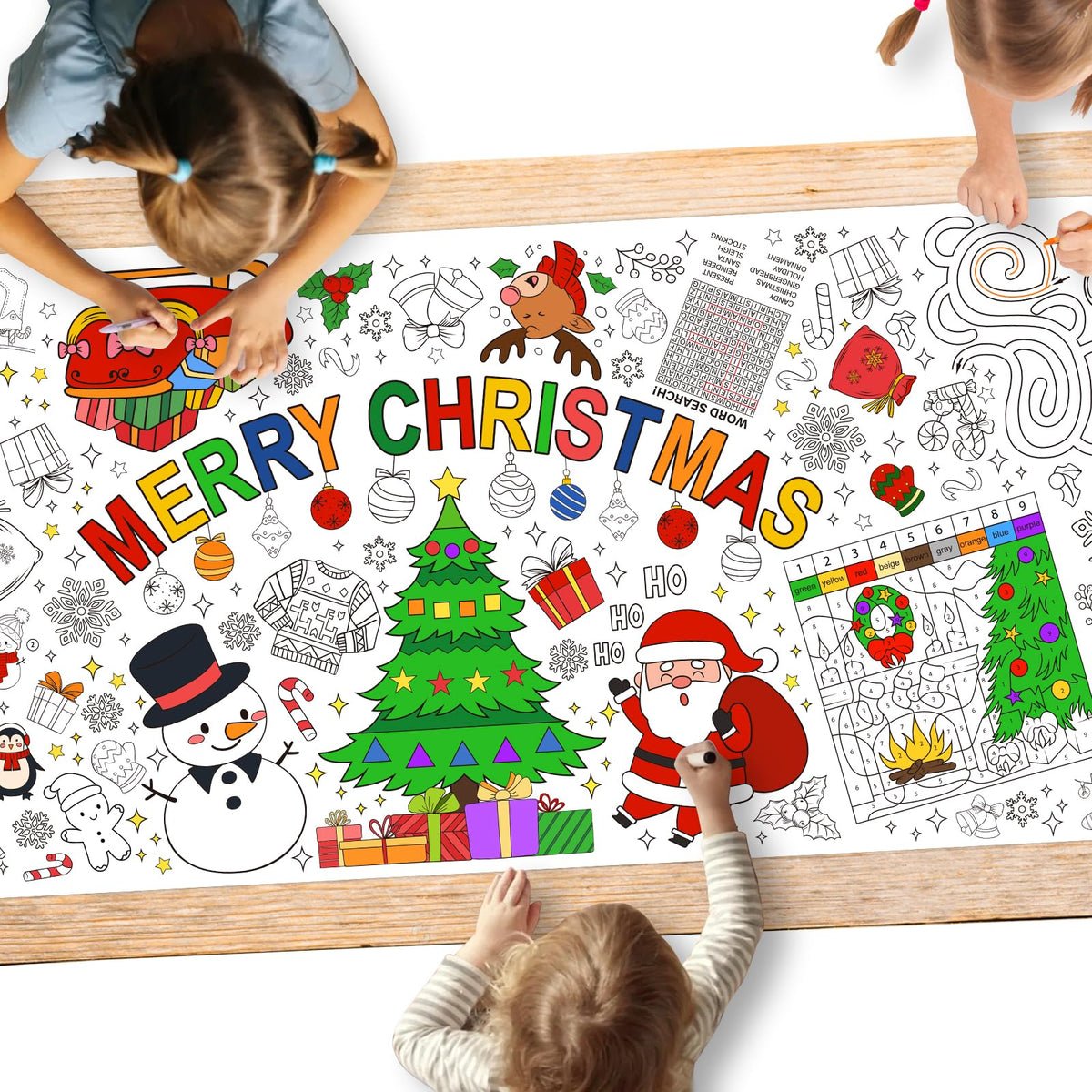 Gatherfun Kids Birthday Coloring Tablecloth, 31.5 x 72 in