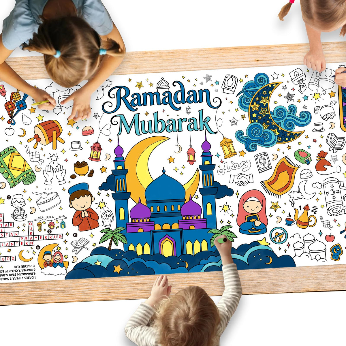Gatherfun Kids Birthday Coloring Tablecloth, 31.5 x 72 in