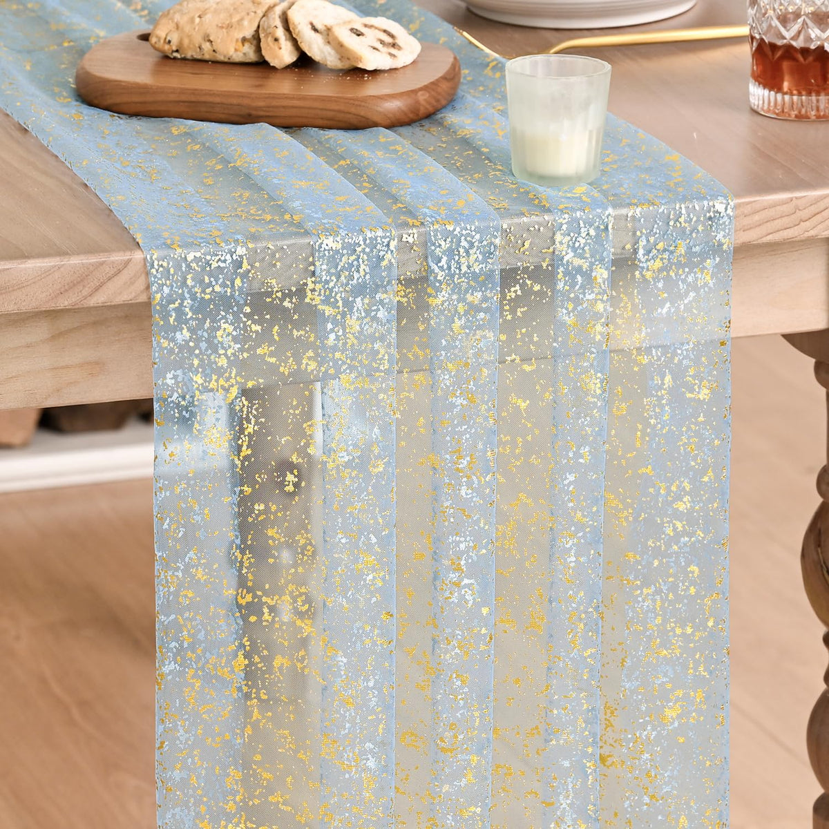Artoid Mode Glitter Foil Gauze Table Runner for Parties