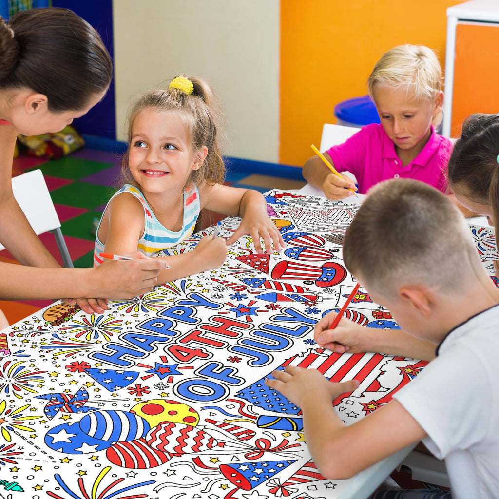 Gatherfun Kids Birthday Coloring Tablecloth, 31.5 x 72 in