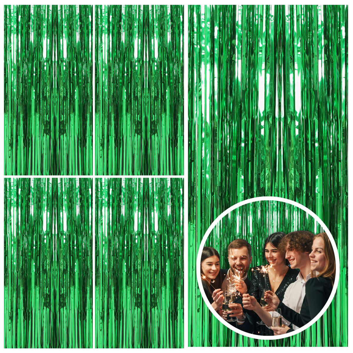 Tinsel Foil Fringe Backdrop Curtains for Party Photo Booths