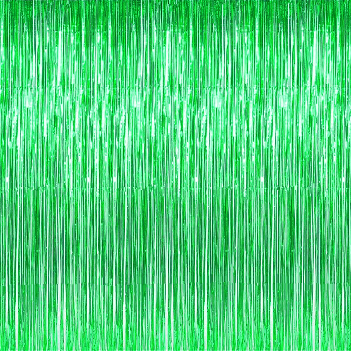 2-Pack Hot Pink Foil Fringe Curtains, 3.2 x 8.2 FT
