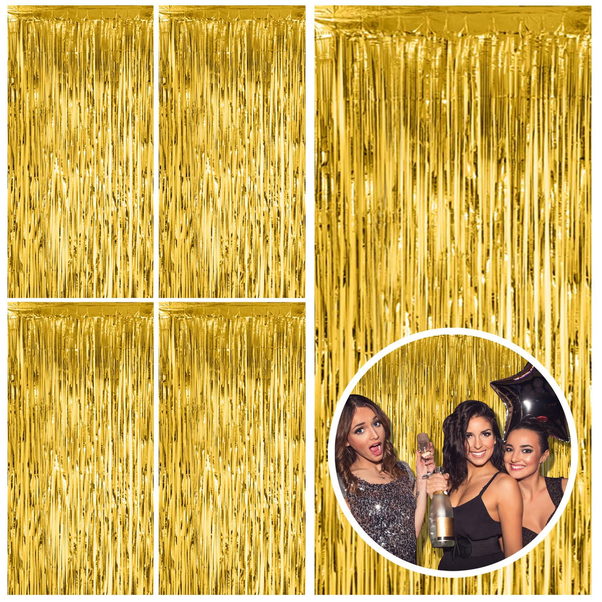 Tinsel Foil Fringe Backdrop Curtains for Party Photo Booths