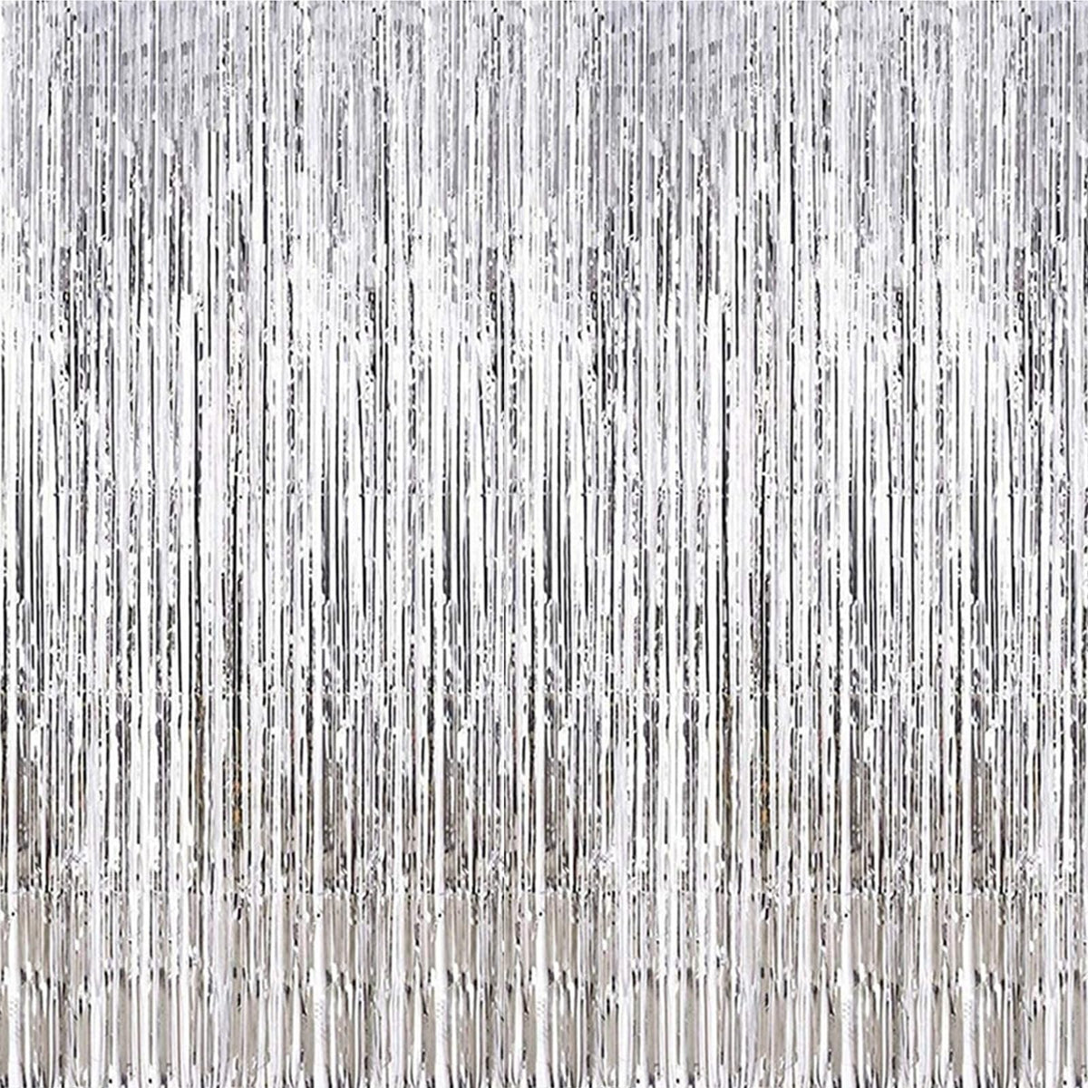 2-Pack Hot Pink Foil Fringe Curtains, 3.2 x 8.2 FT