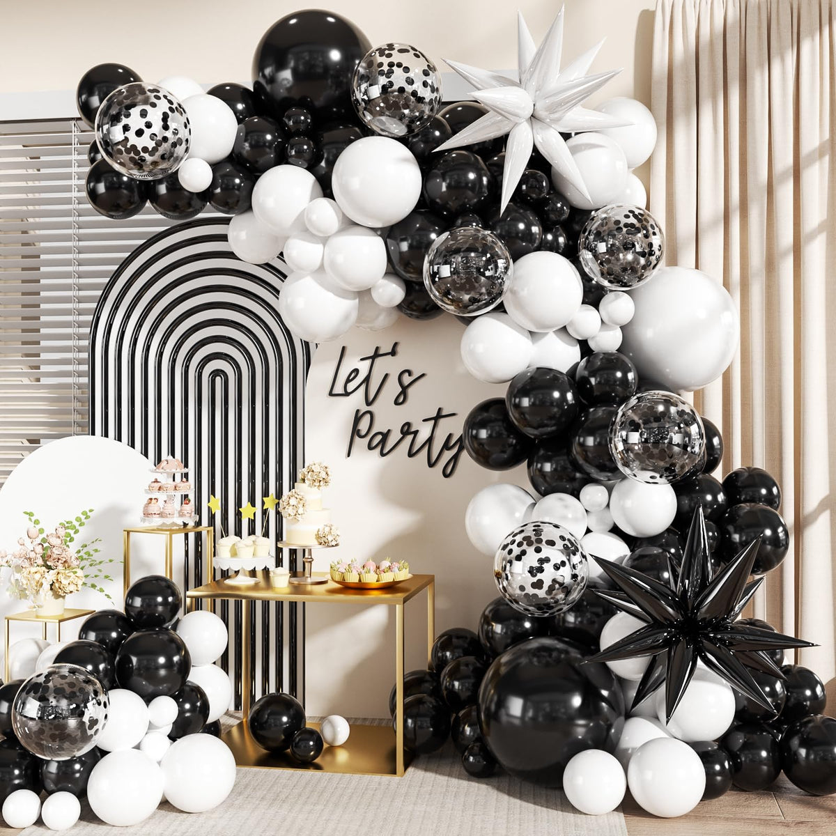 140-Piece Confetti & Star Balloon Garland Arch Kit