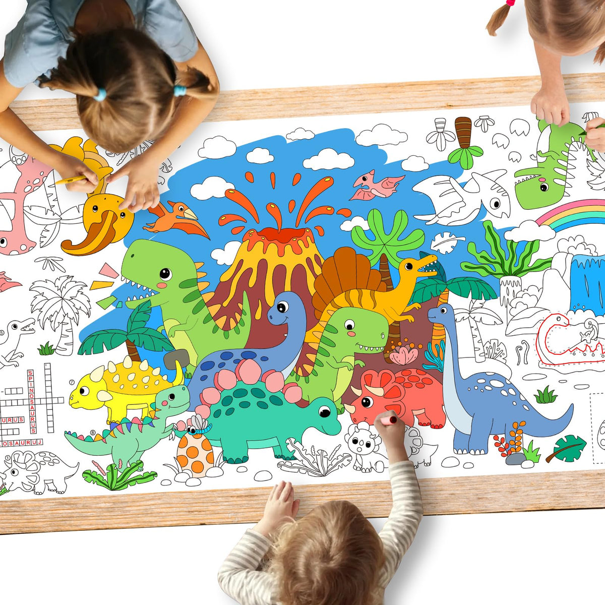 Gatherfun Kids Birthday Coloring Tablecloth, 31.5 x 72 in