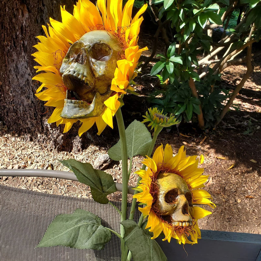 Halloween Skull Sunflower Decor for Parties & Haunted Houses