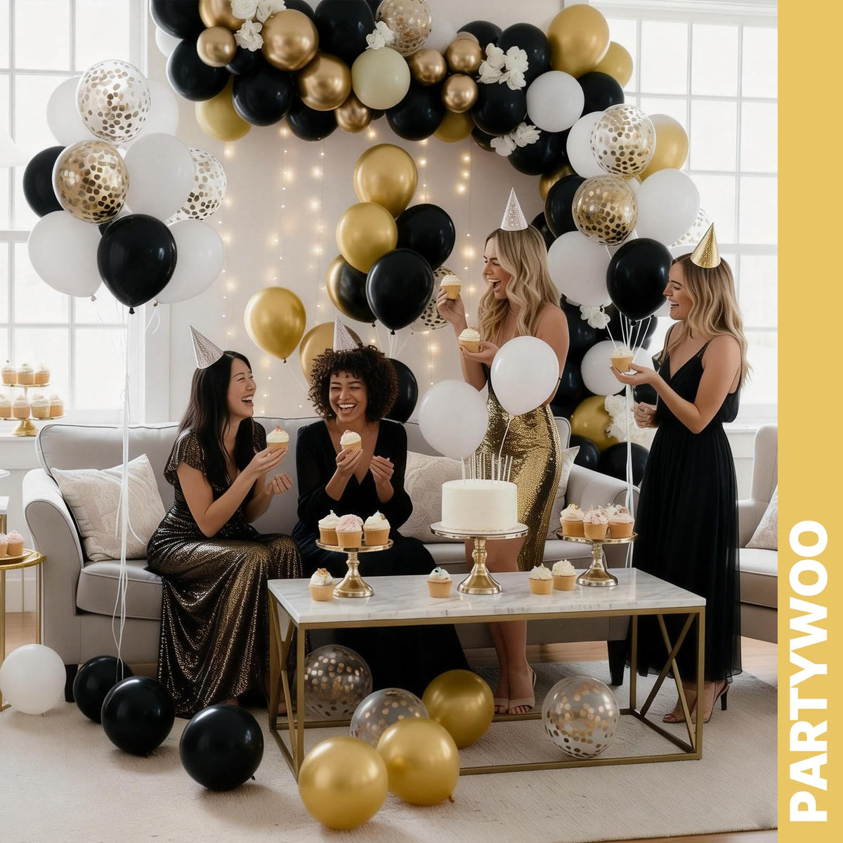 PartyWoo 65-Pack Balloons for Birthdays & Baby Showers