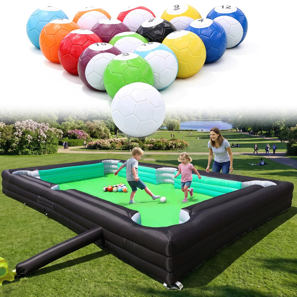 26FT Inflatable Soccer Pool Game with 16 Balls & 750W Blower