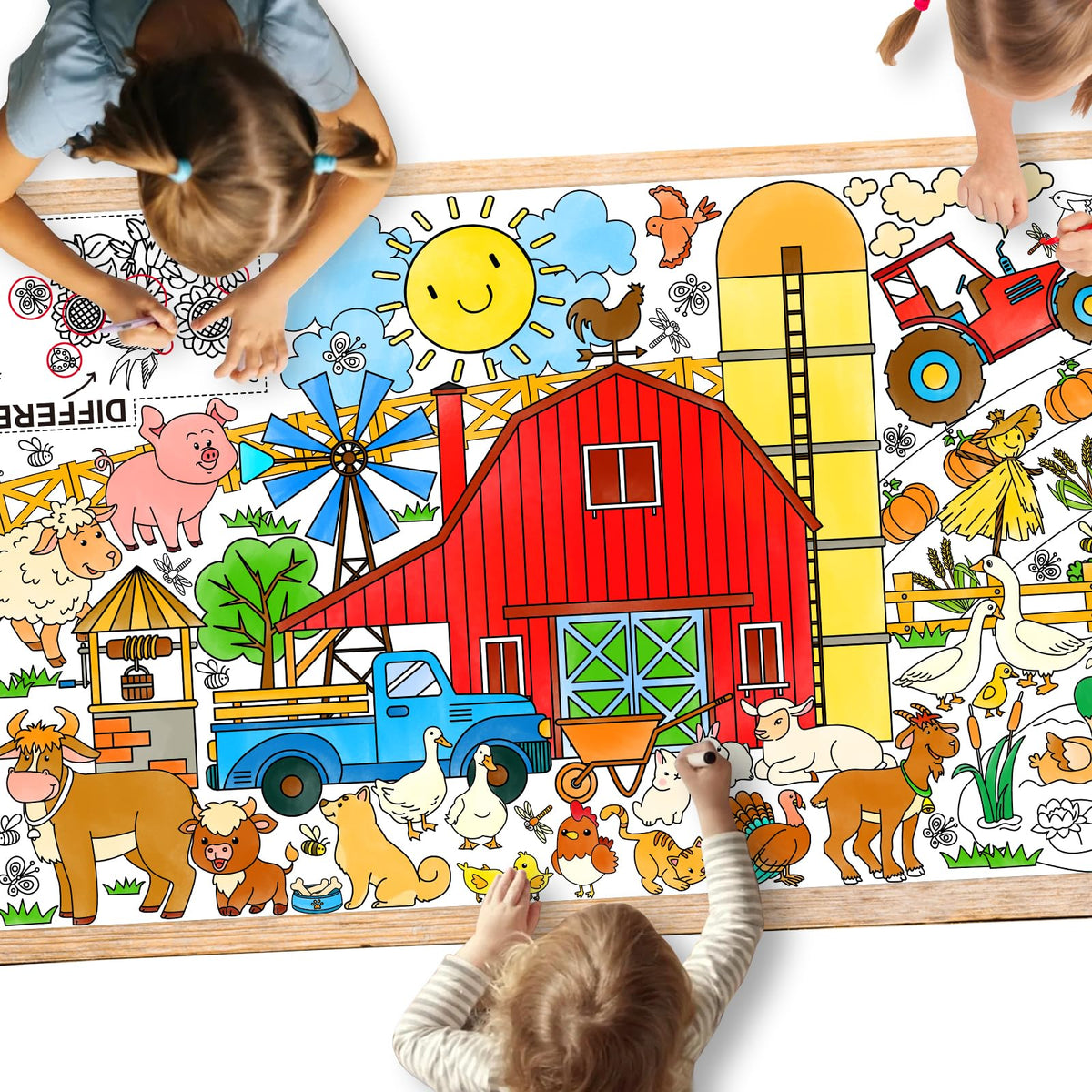 Gatherfun Kids Birthday Coloring Tablecloth, 31.5 x 72 in