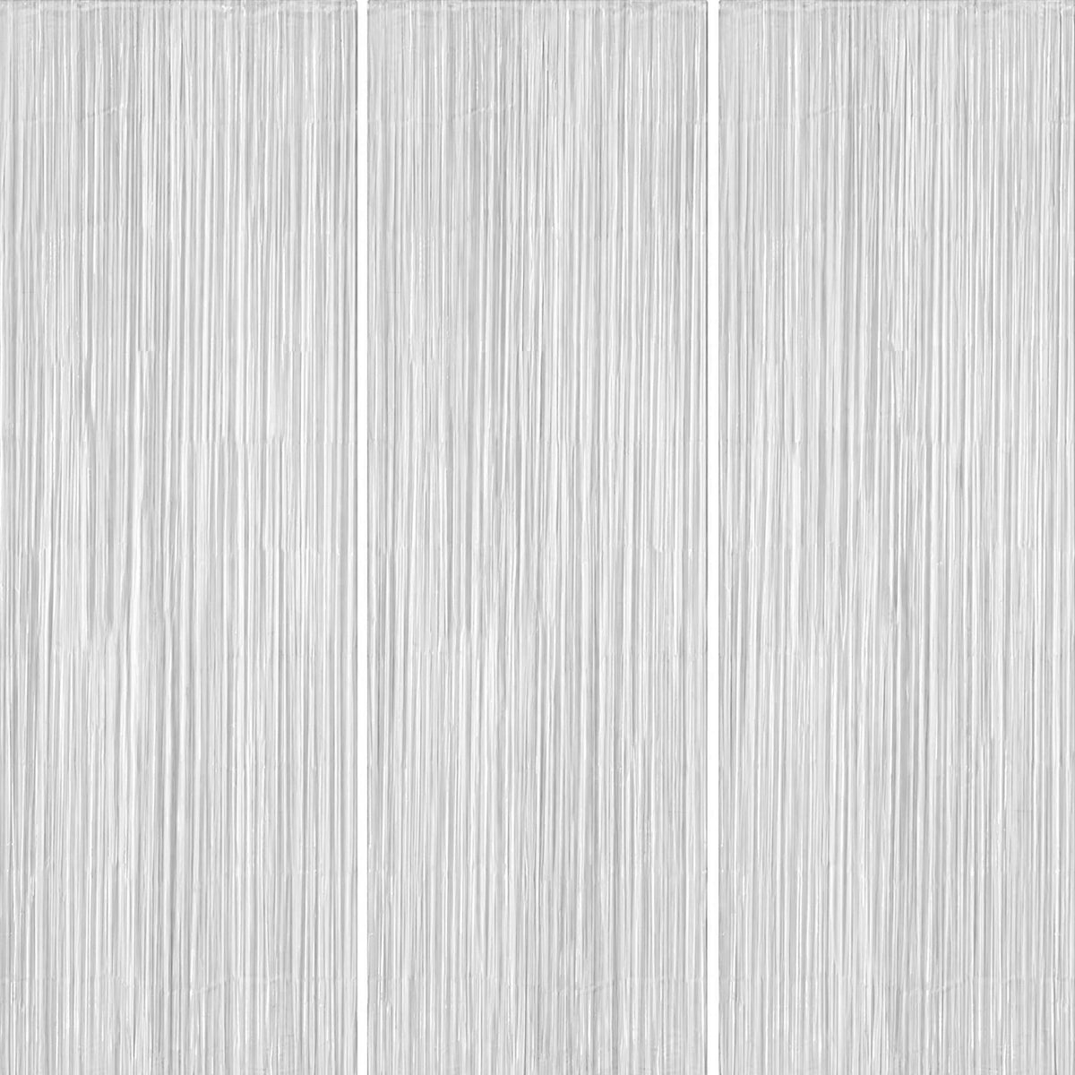 DECOCKRAT 3-Pack Foil Fringe Backdrop Curtains, 3.3x8.2 FT