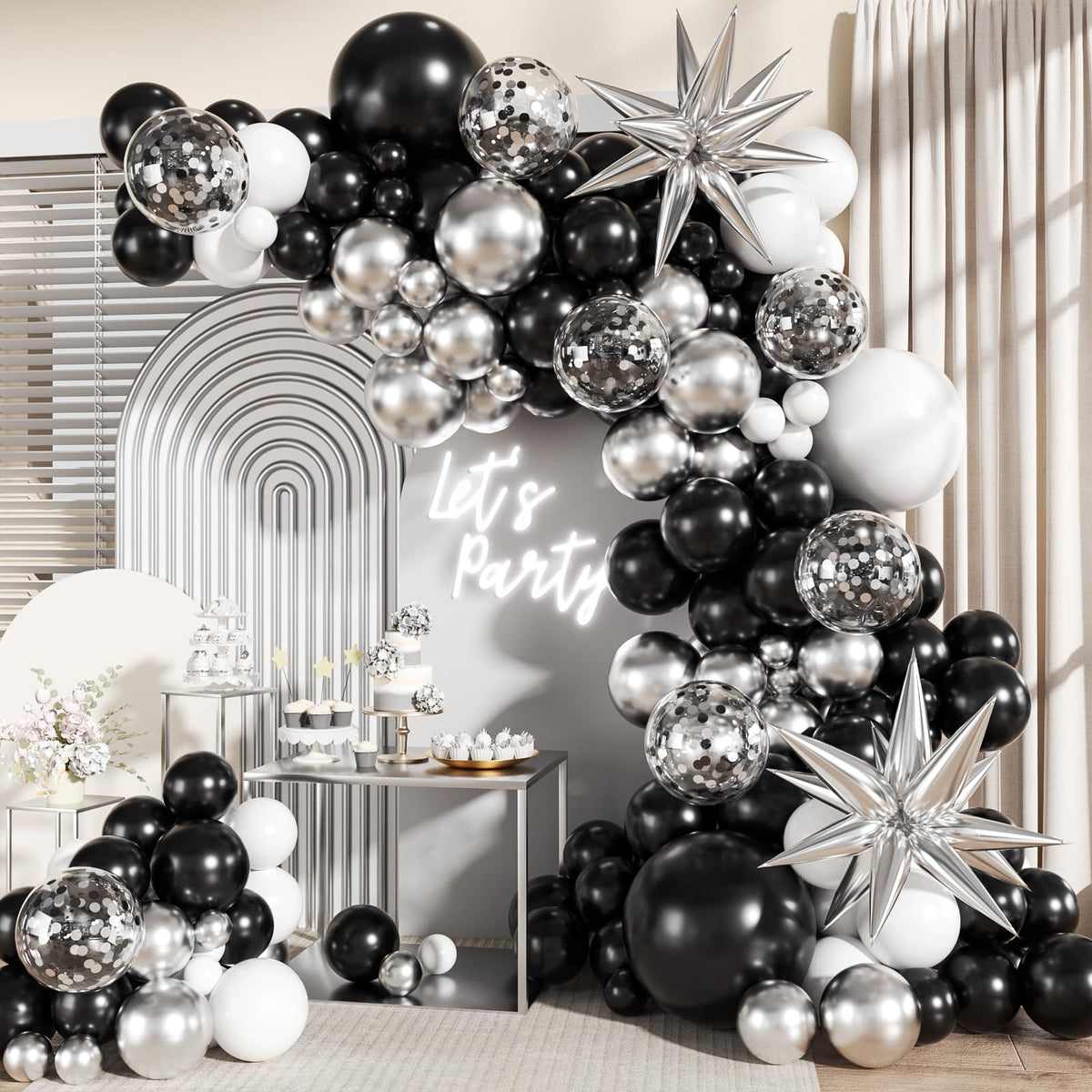 140-Piece Confetti & Star Balloon Garland Arch Kit