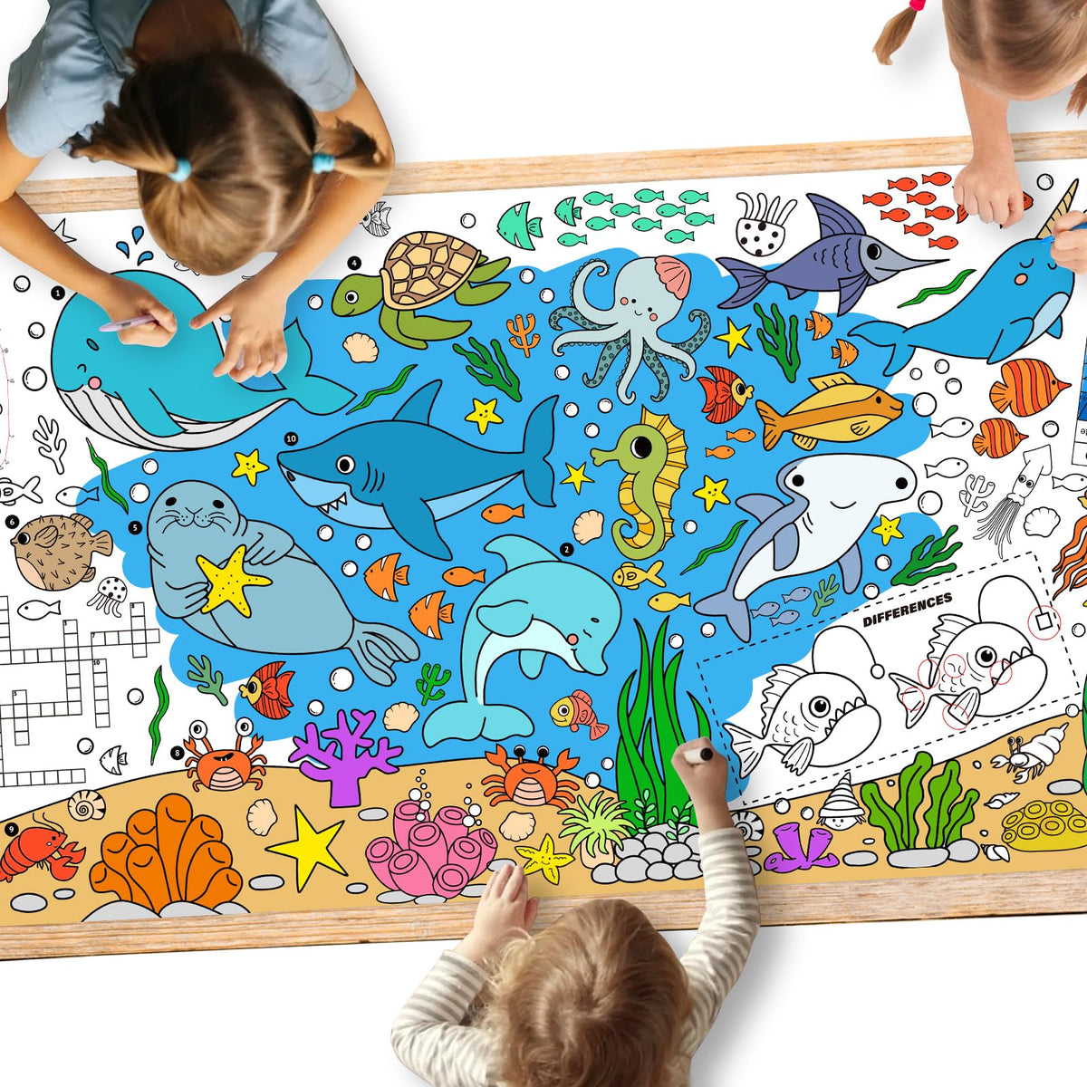 Gatherfun Kids Birthday Coloring Tablecloth, 31.5 x 72 in