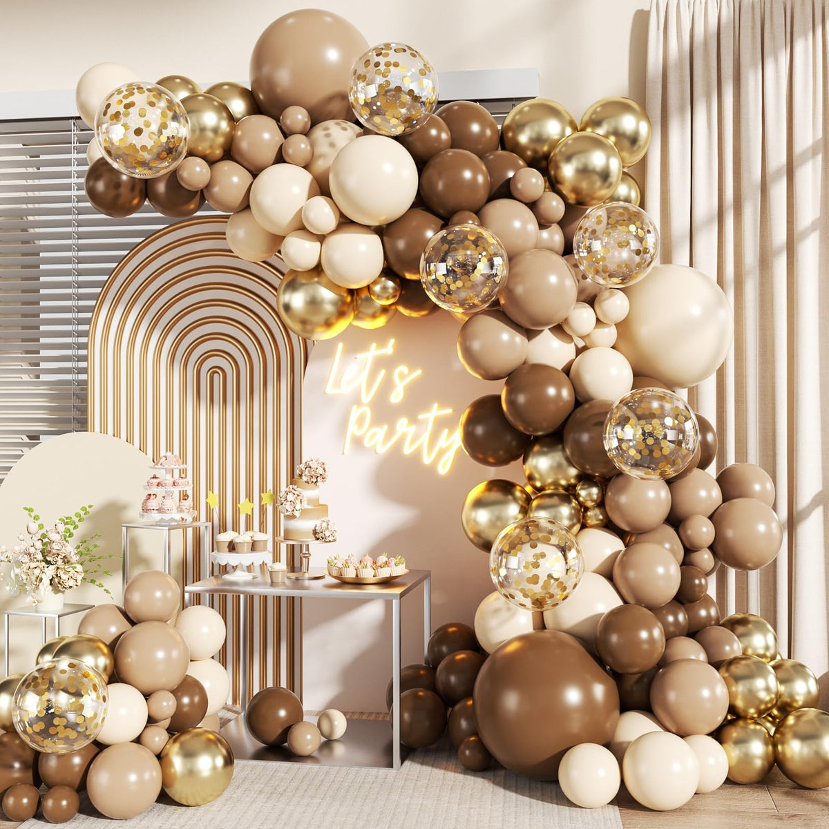 140-Piece Confetti & Star Balloon Garland Arch Kit