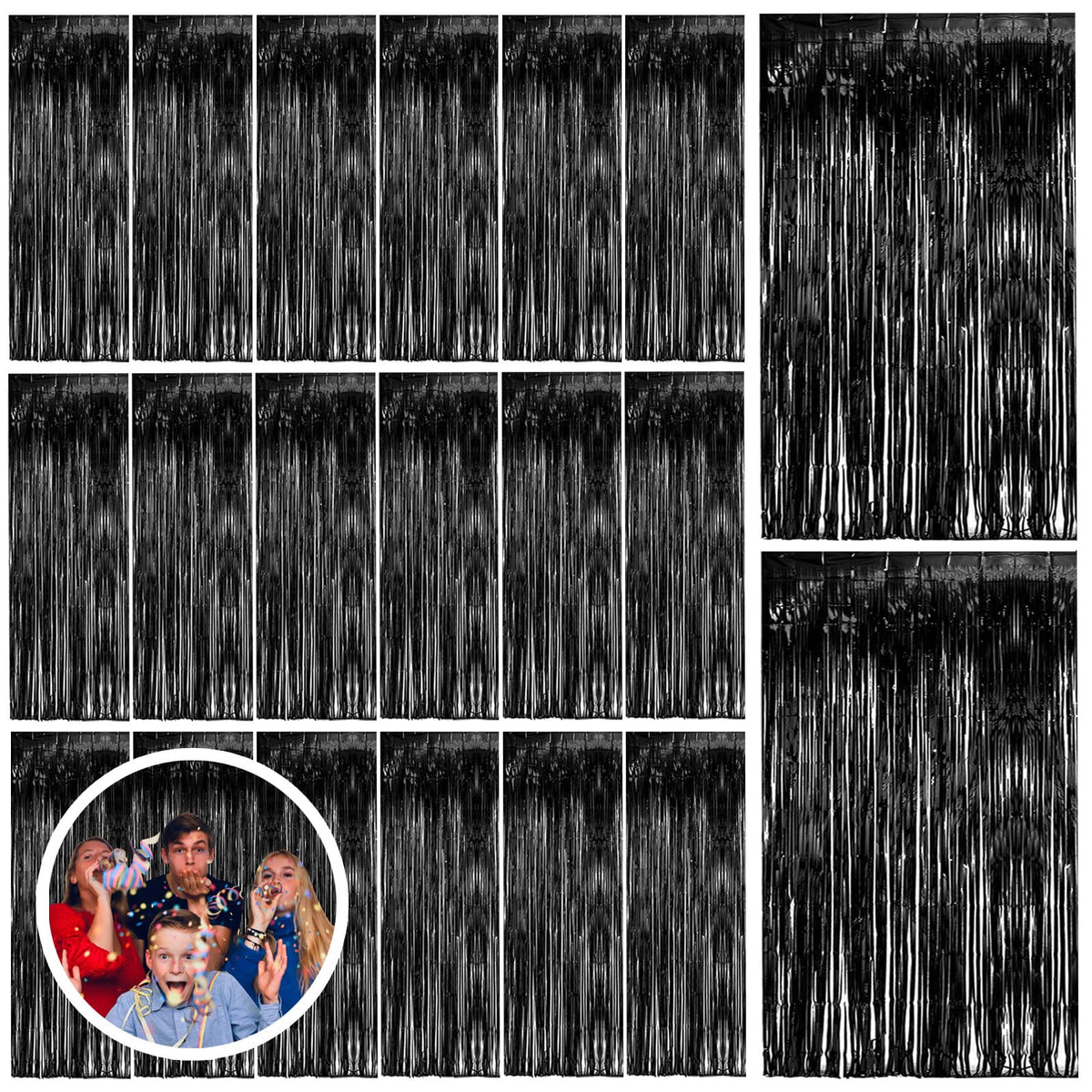 Tinsel Foil Fringe Backdrop Curtains for Party Photo Booths
