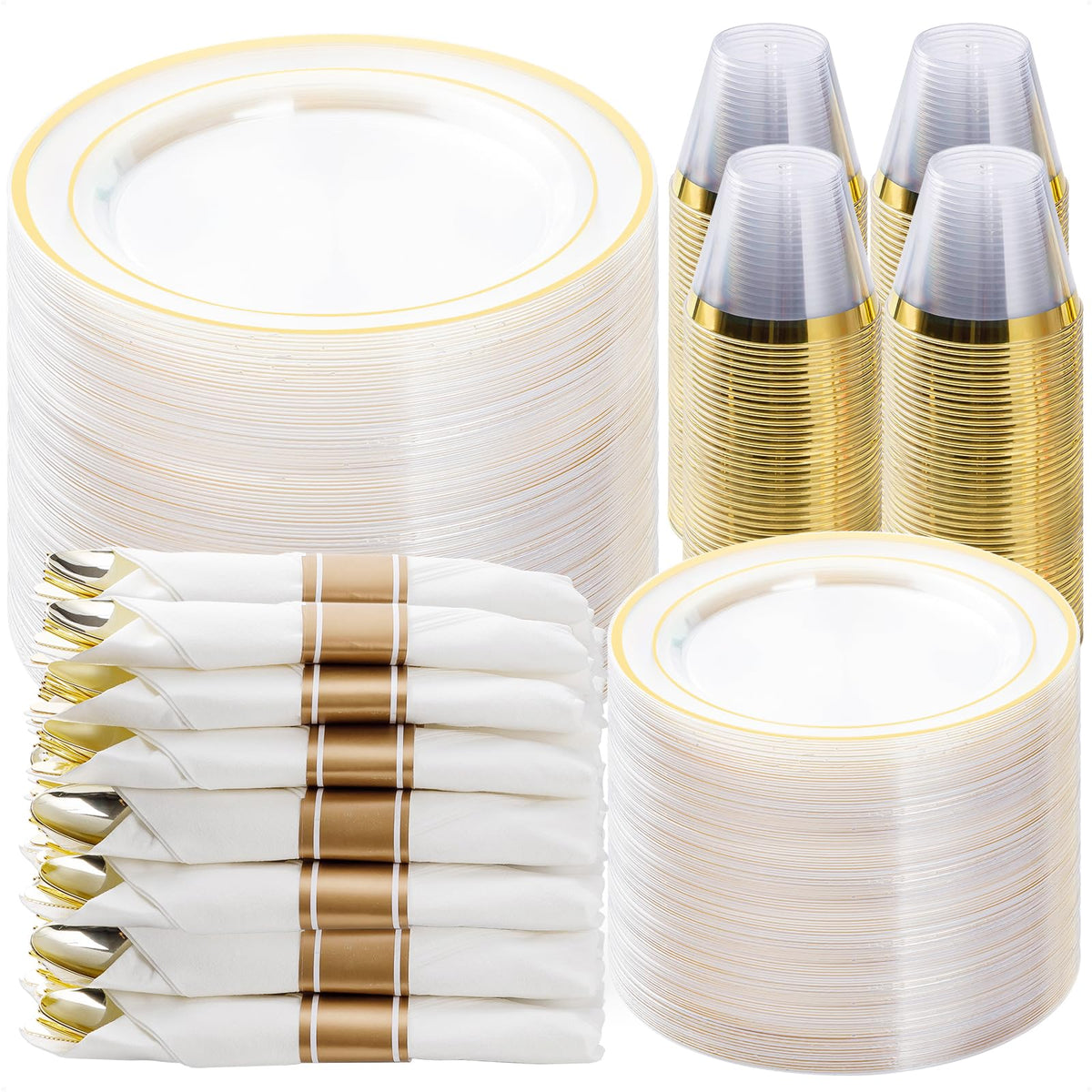 BESTVIP Disposable Party Dinnerware Set for Celebrations