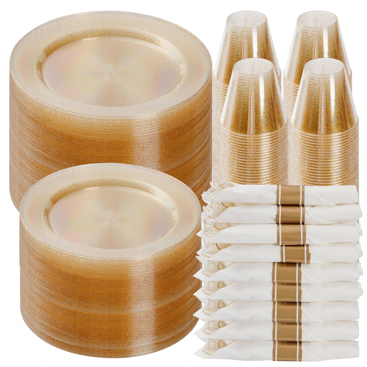 Goodluck Pre-Rolled Plastic Dinnerware Set for Parties