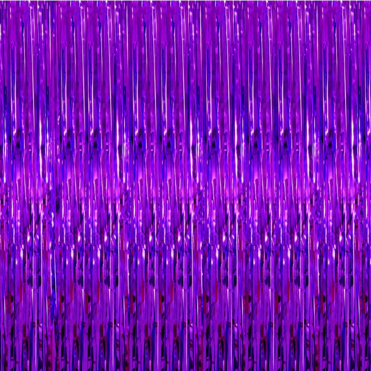 2-Pack Hot Pink Foil Fringe Curtains, 3.2 x 8.2 FT