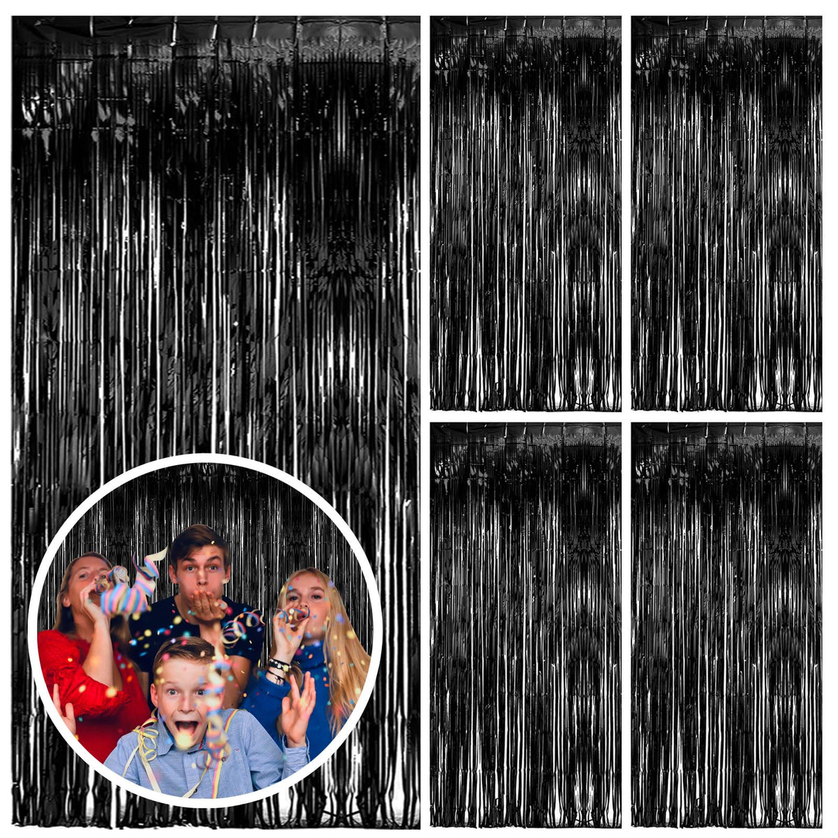 Tinsel Foil Fringe Backdrop Curtains for Party Photo Booths