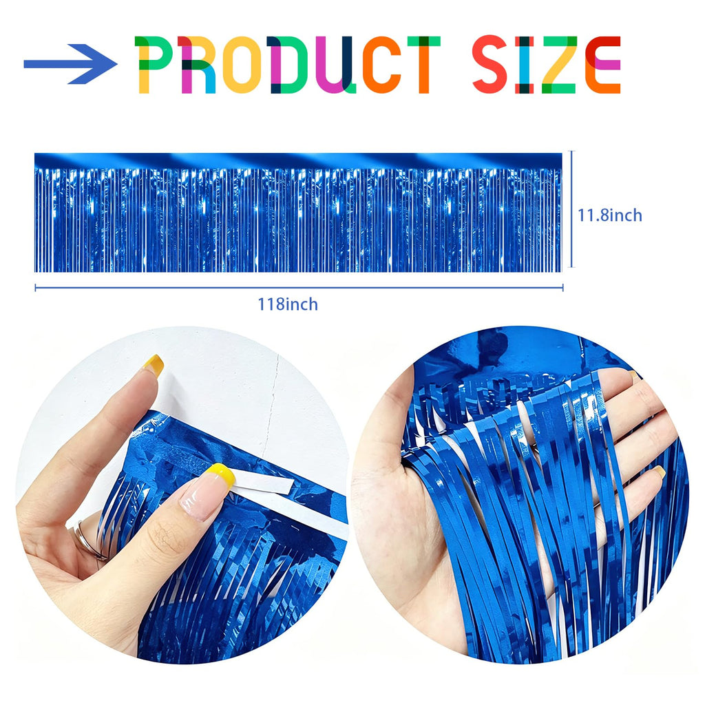 3-Pack 30FT Metallic Foil Fringe Garland Streamers