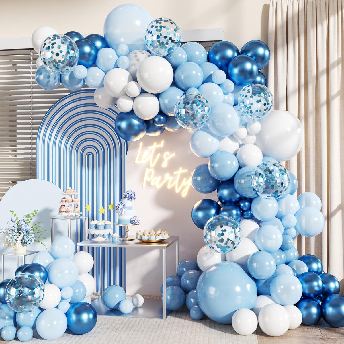 140-Piece Confetti & Star Balloon Garland Arch Kit