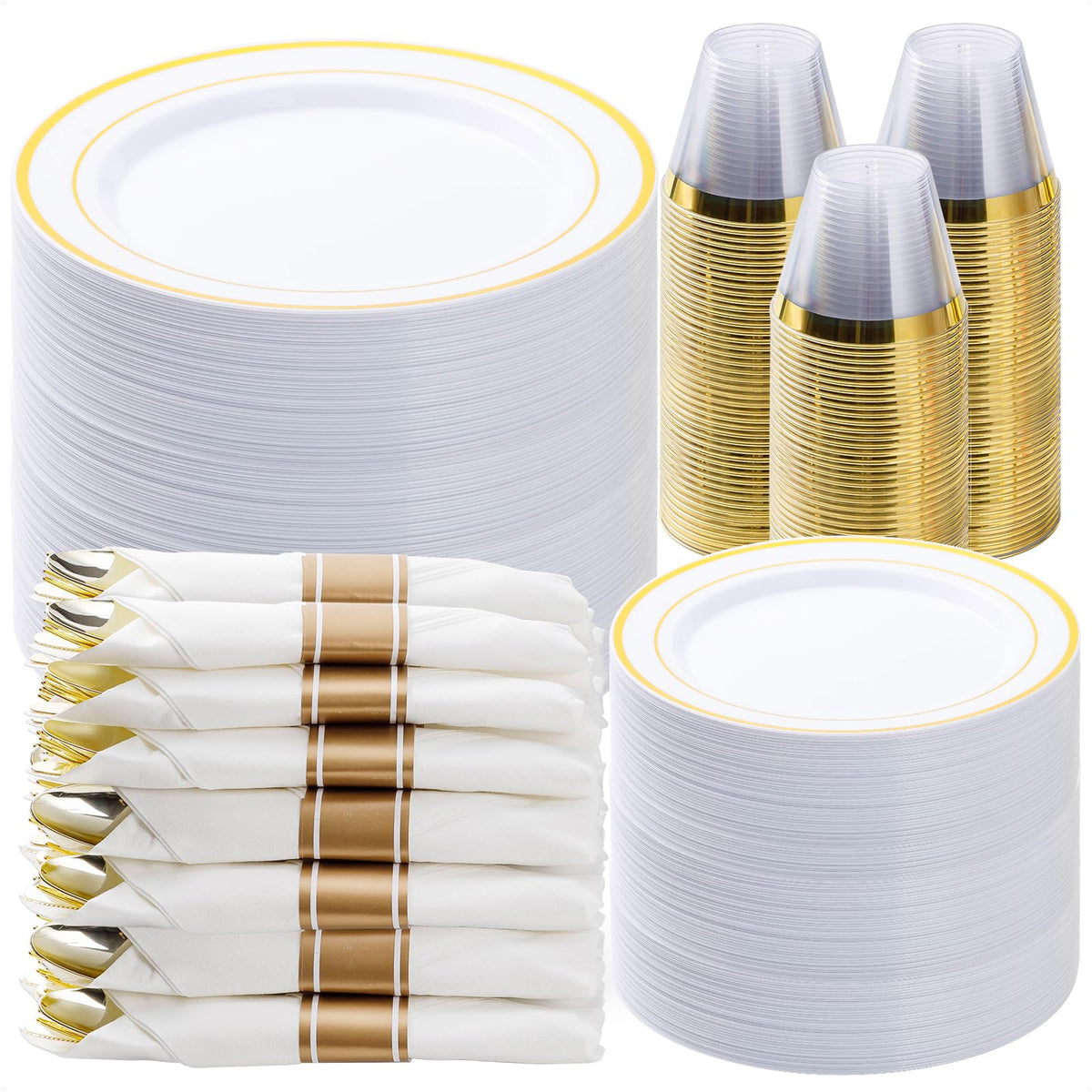 BESTVIP Disposable Party Dinnerware Set for Celebrations