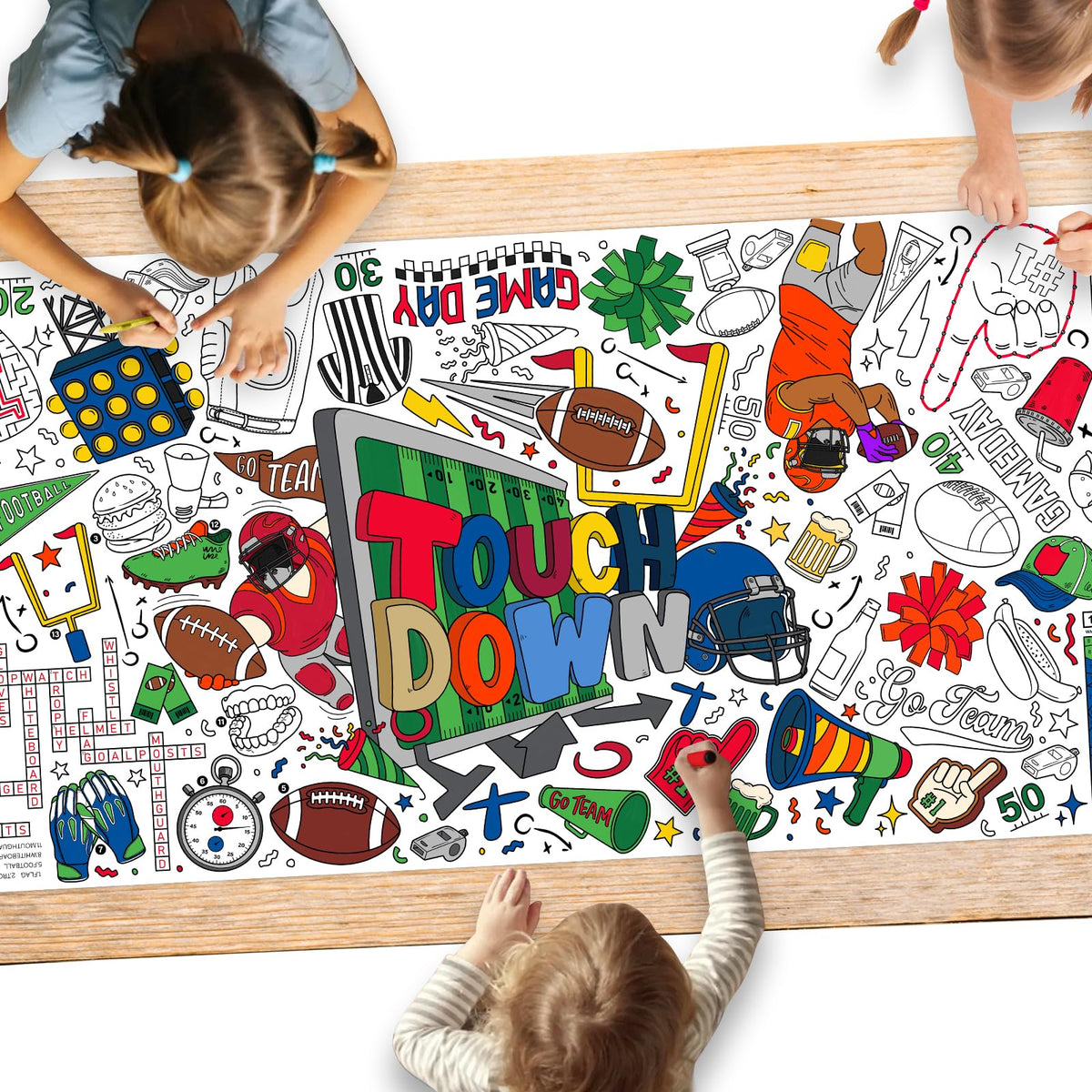 Gatherfun Kids Birthday Coloring Tablecloth, 31.5 x 72 in