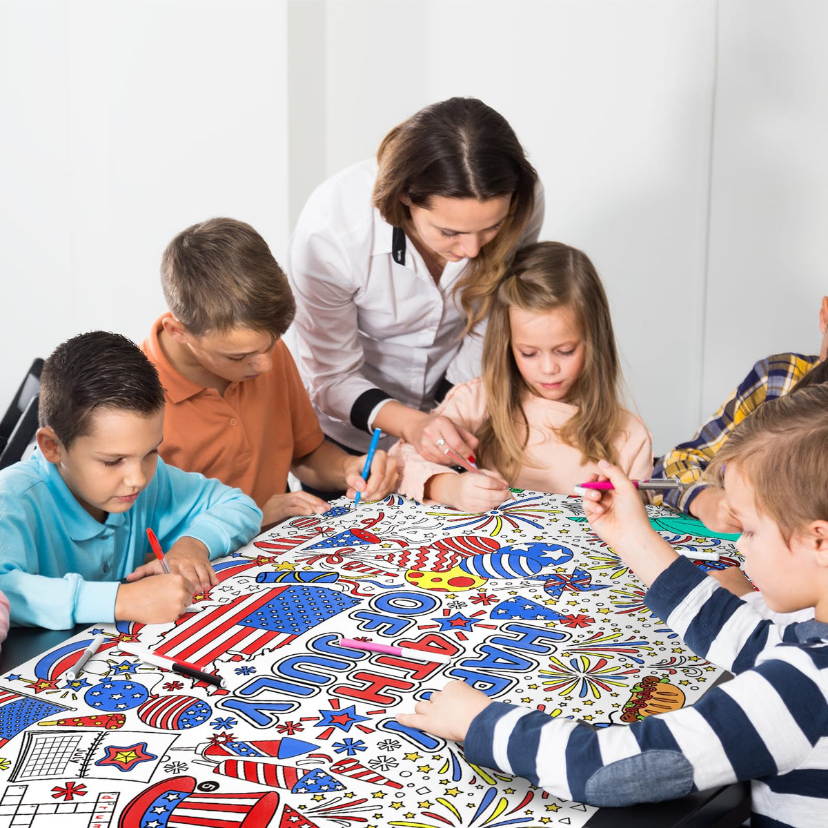 Gatherfun Kids Birthday Coloring Tablecloth, 31.5 x 72 in
