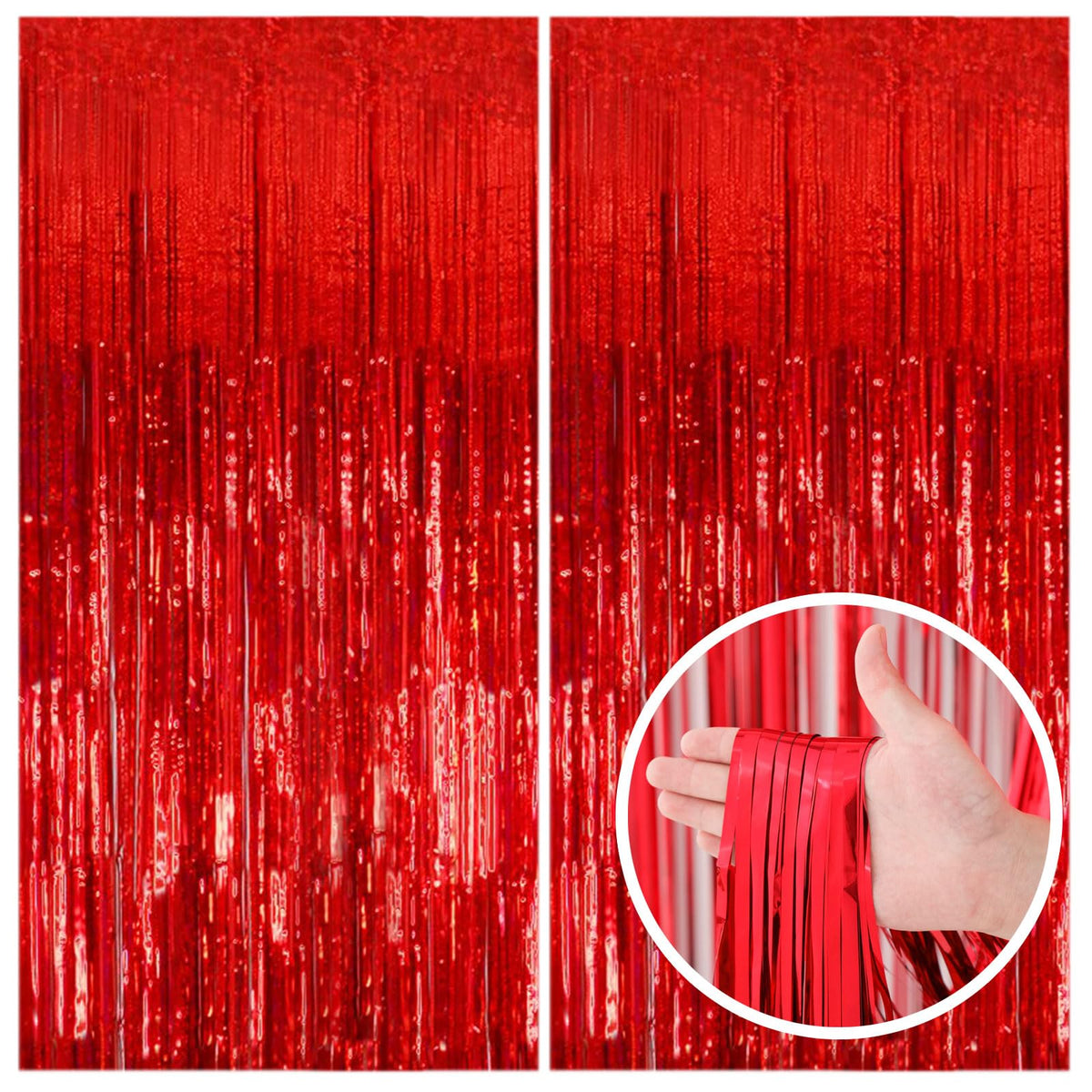 Tinsel Foil Fringe Backdrop Curtains for Party Photo Booths