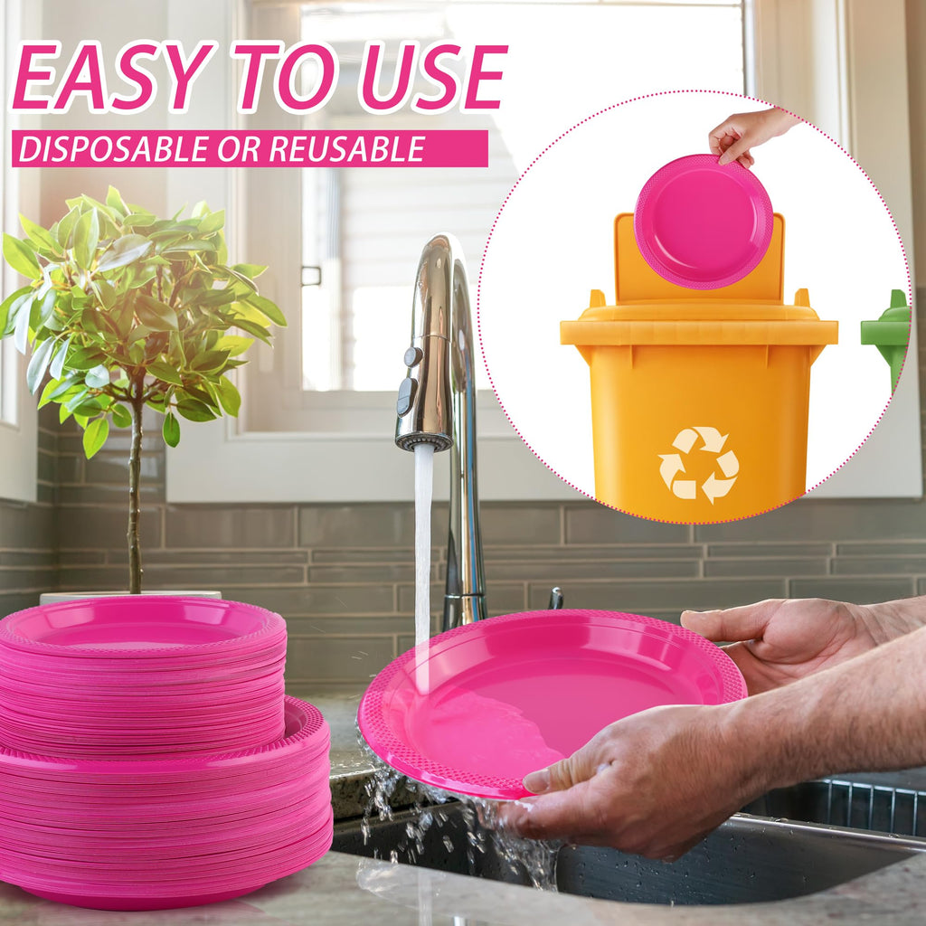 ADXCO Disposable Dinnerware Set with Plates, Cups & Cutlery