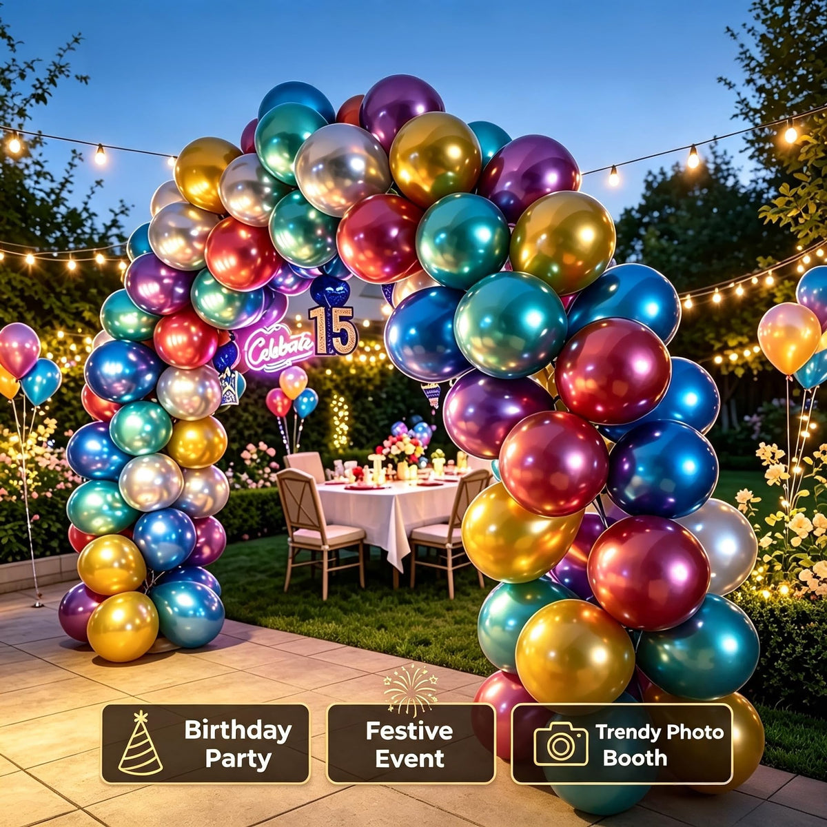 100-Pack 12-Inch Metallic Rose Gold Balloons for Parties