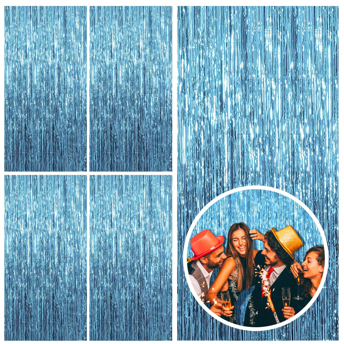 Tinsel Foil Fringe Backdrop Curtains for Party Photo Booths