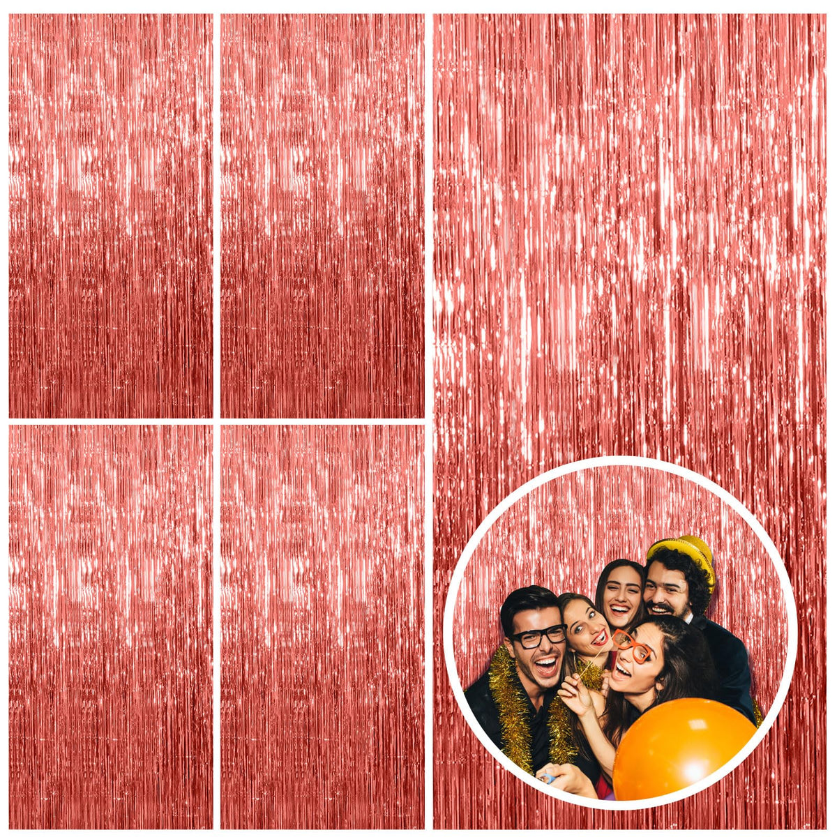 Tinsel Foil Fringe Backdrop Curtains for Party Photo Booths