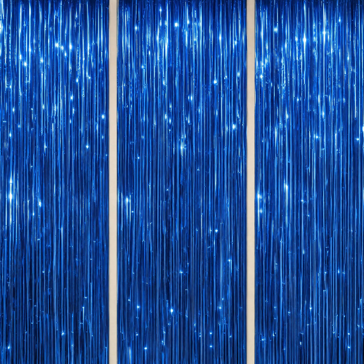 DECOCKRAT 3-Pack Foil Fringe Backdrop Curtains, 3.3x8.2 FT