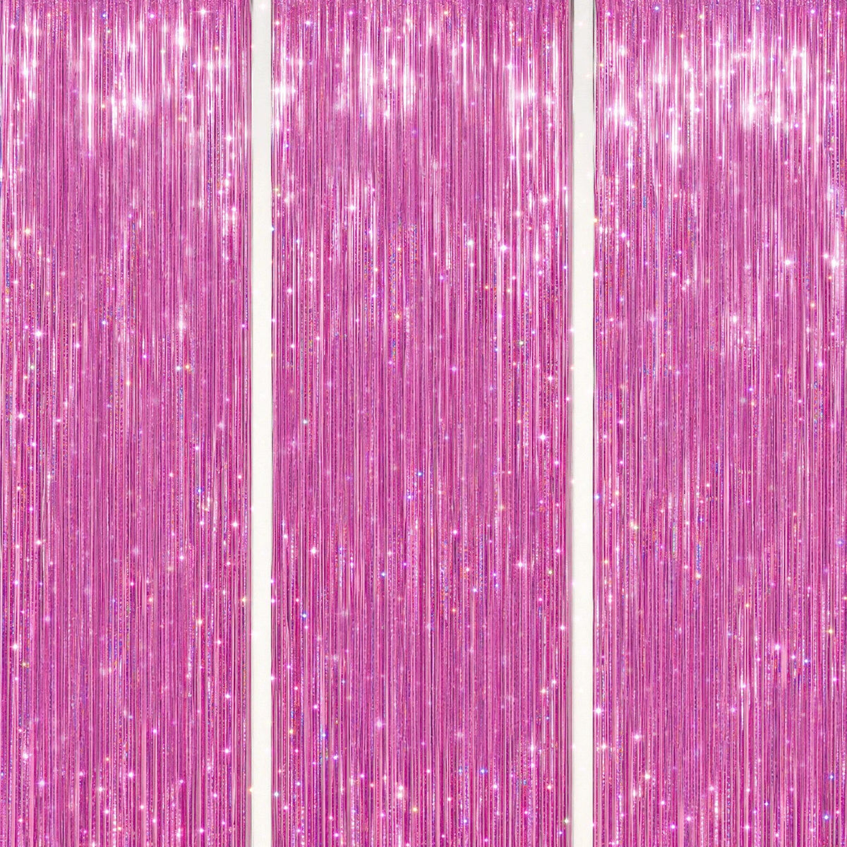 DECOCKRAT 3-Pack Foil Fringe Backdrop Curtains, 3.3x8.2 FT