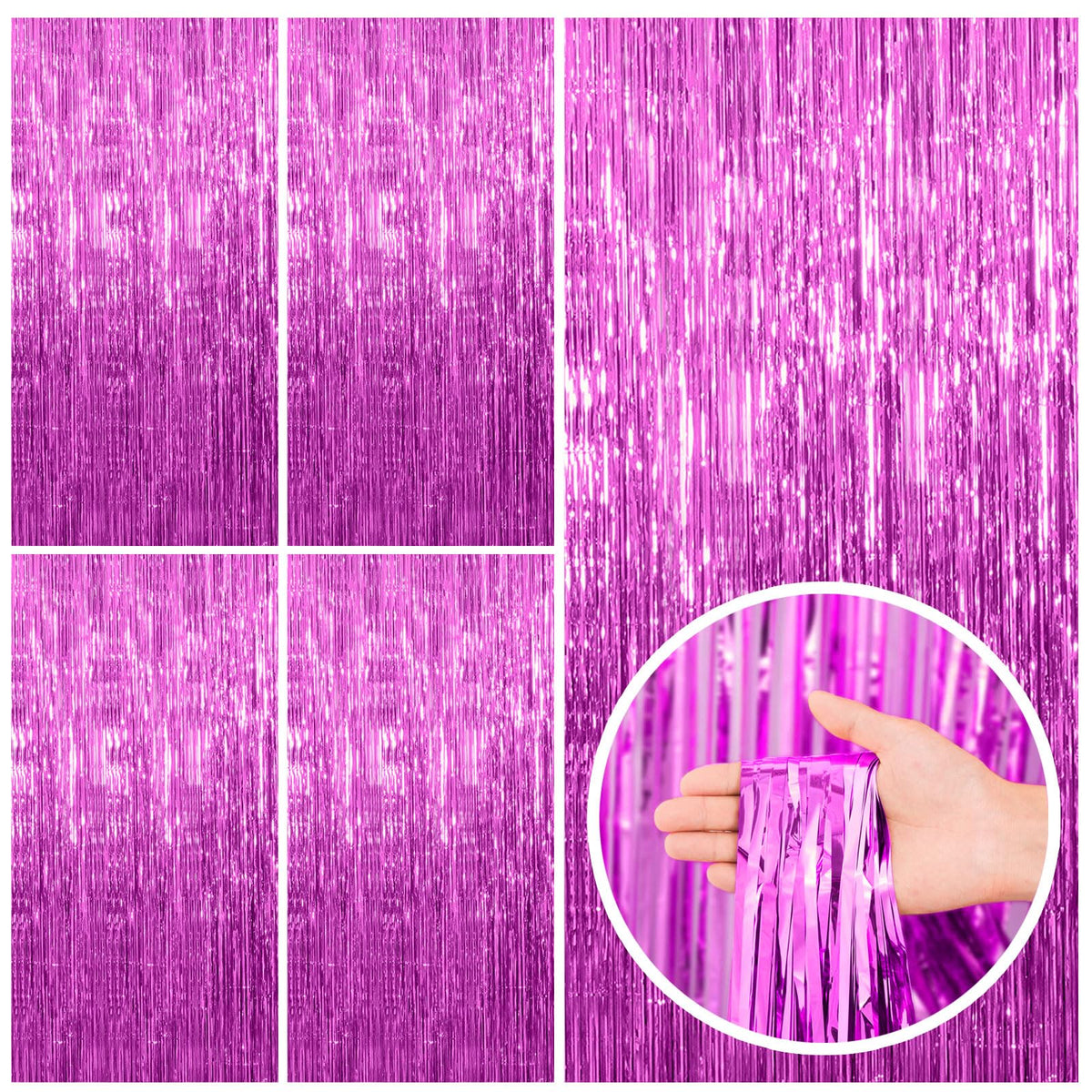 Tinsel Foil Fringe Backdrop Curtains for Party Photo Booths