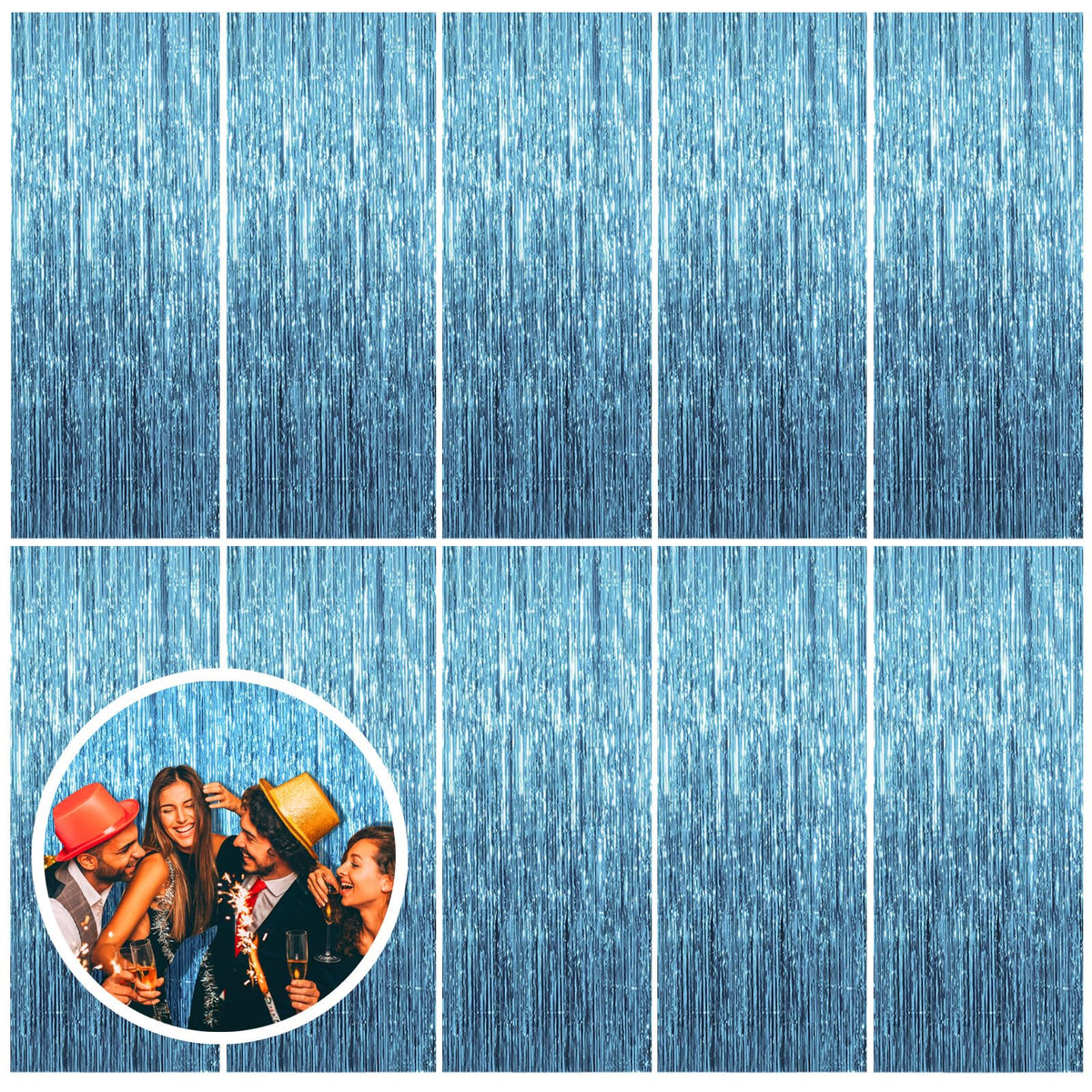 Tinsel Foil Fringe Backdrop Curtains for Party Photo Booths