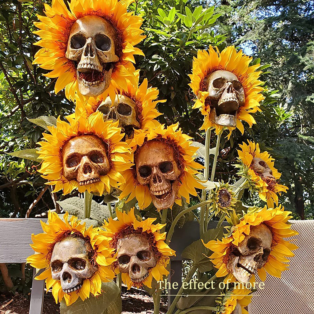 Halloween Skull Sunflower Decor for Parties & Haunted Houses