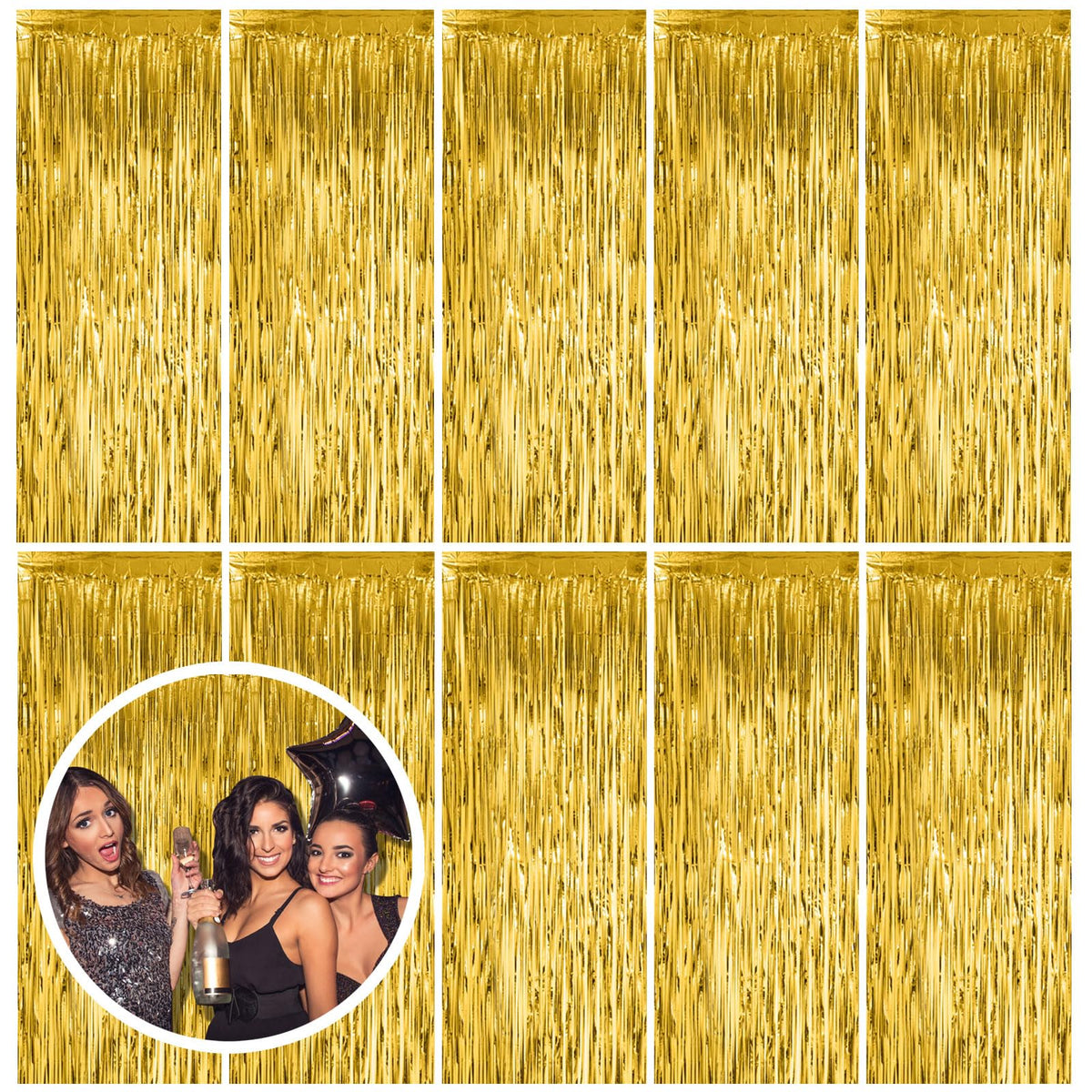 Tinsel Foil Fringe Backdrop Curtains for Party Photo Booths