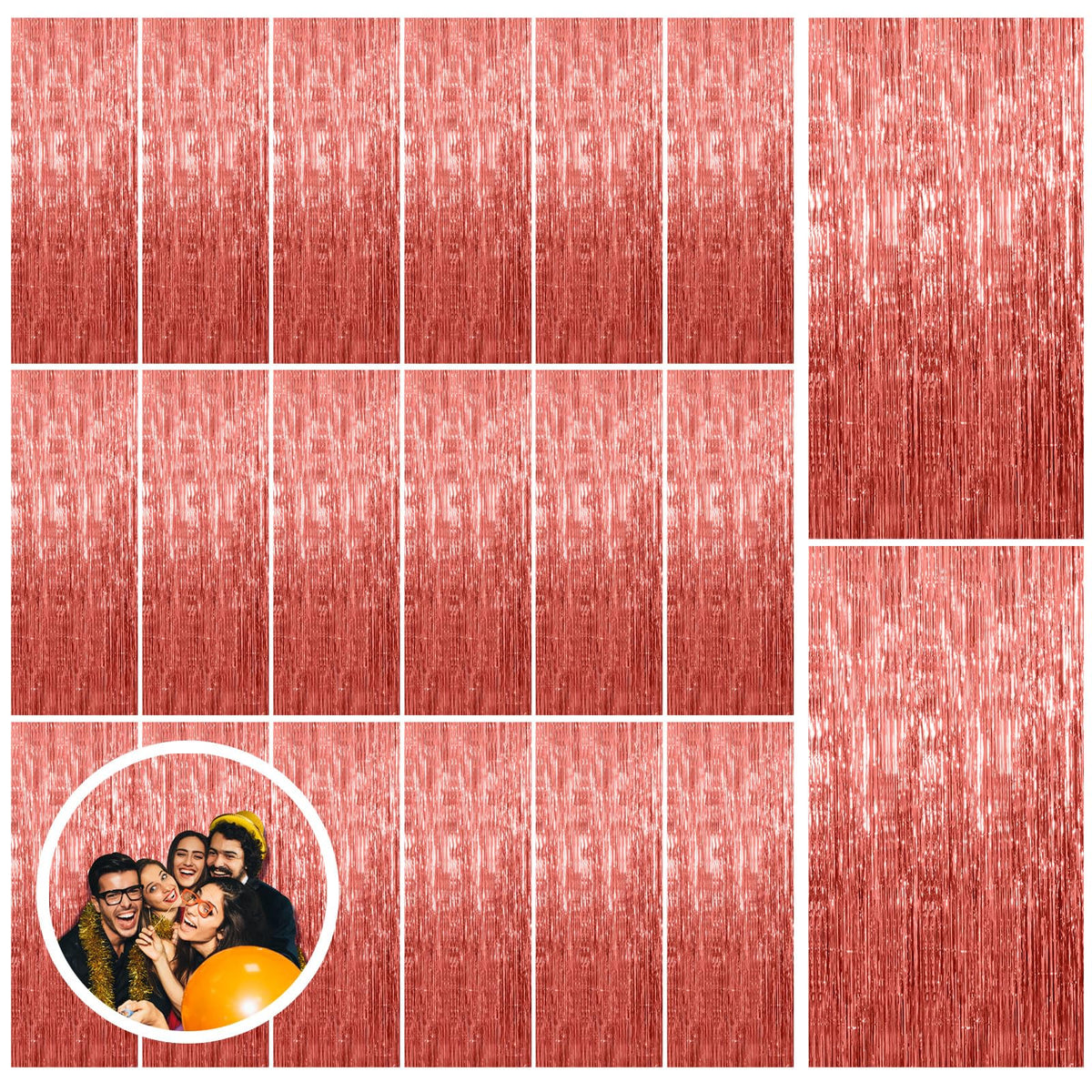 Tinsel Foil Fringe Backdrop Curtains for Party Photo Booths