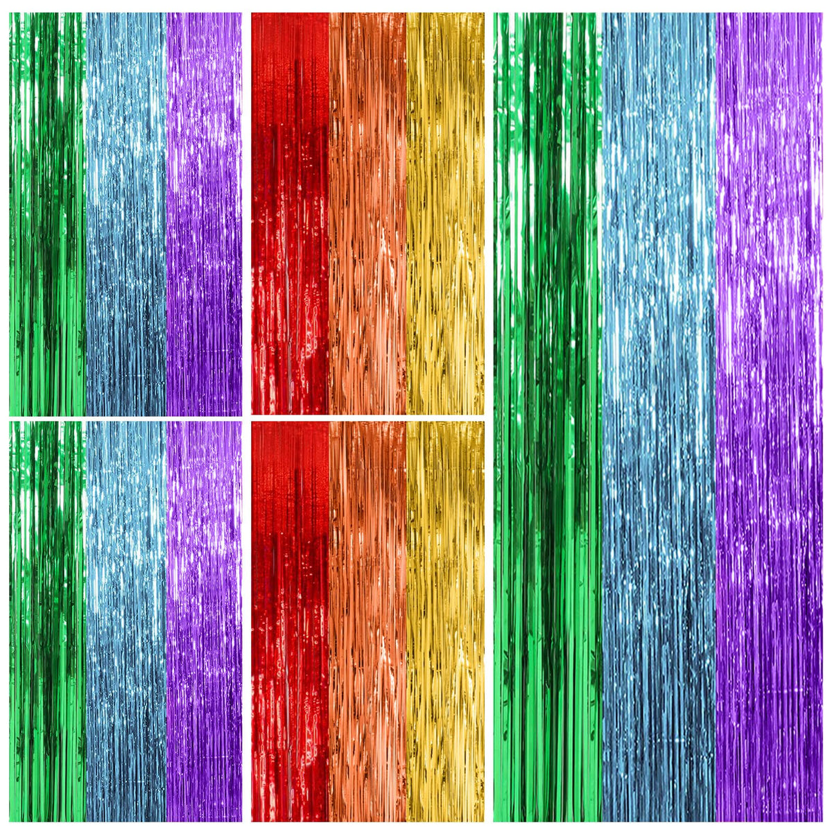Tinsel Foil Fringe Backdrop Curtains for Party Photo Booths