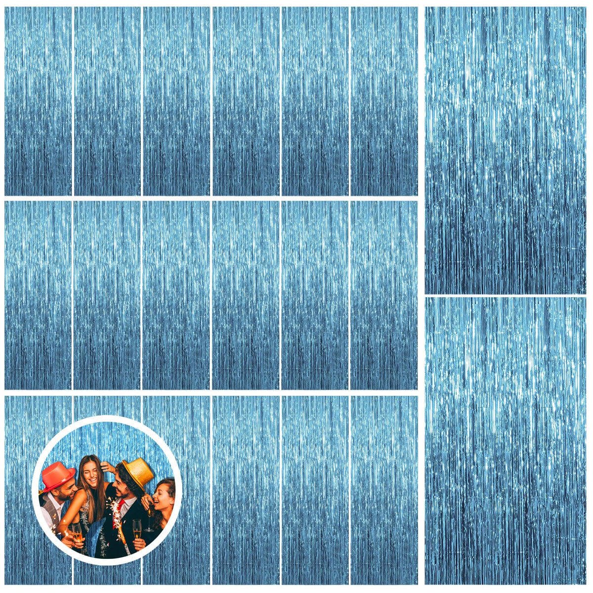 Tinsel Foil Fringe Backdrop Curtains for Party Photo Booths