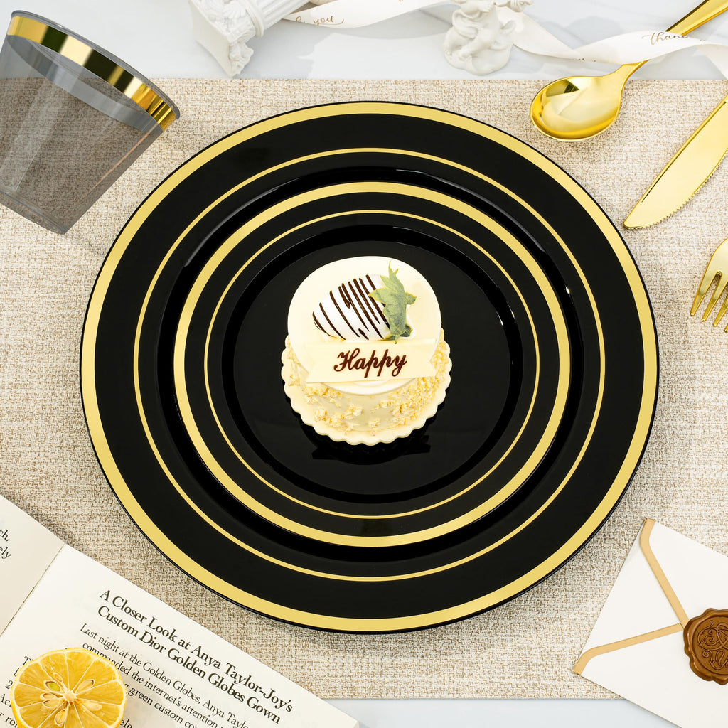 BESTVIP Disposable Party Dinnerware Set for Celebrations