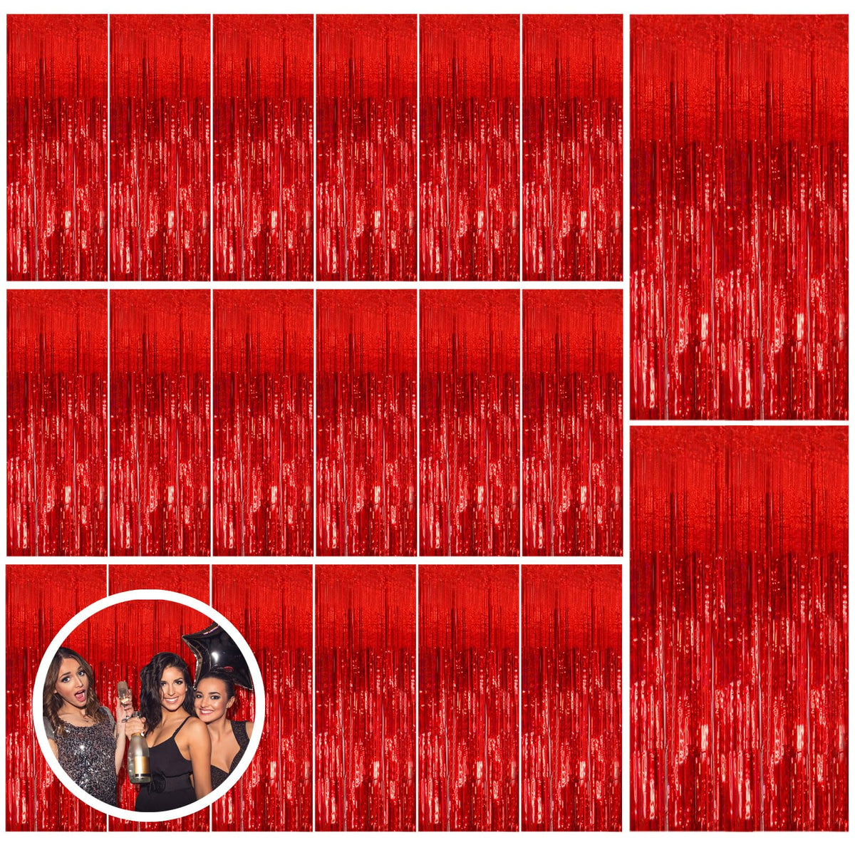 Tinsel Foil Fringe Backdrop Curtains for Party Photo Booths