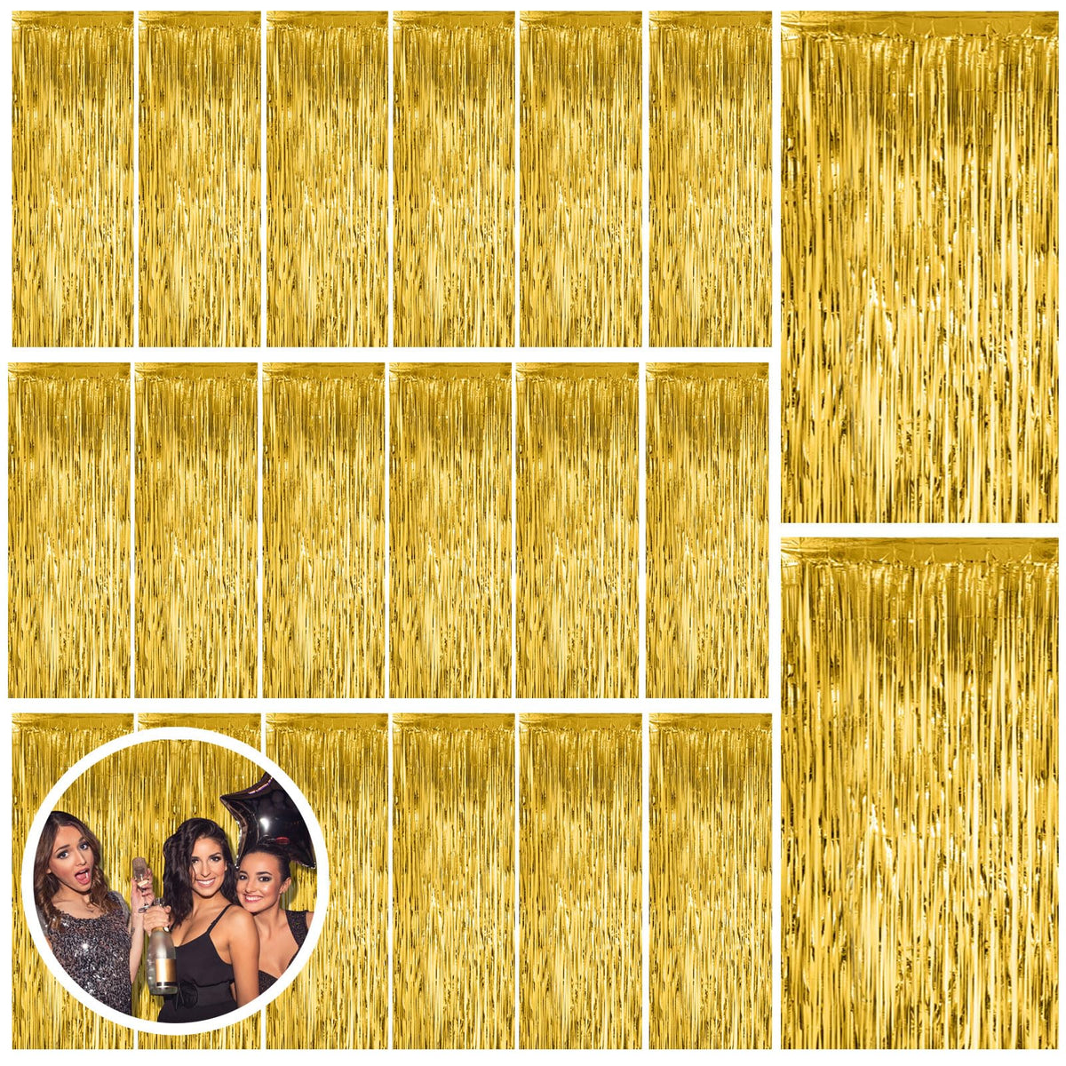 Tinsel Foil Fringe Backdrop Curtains for Party Photo Booths