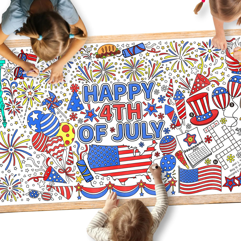 Gatherfun Kids Birthday Coloring Tablecloth, 31.5 x 72 in