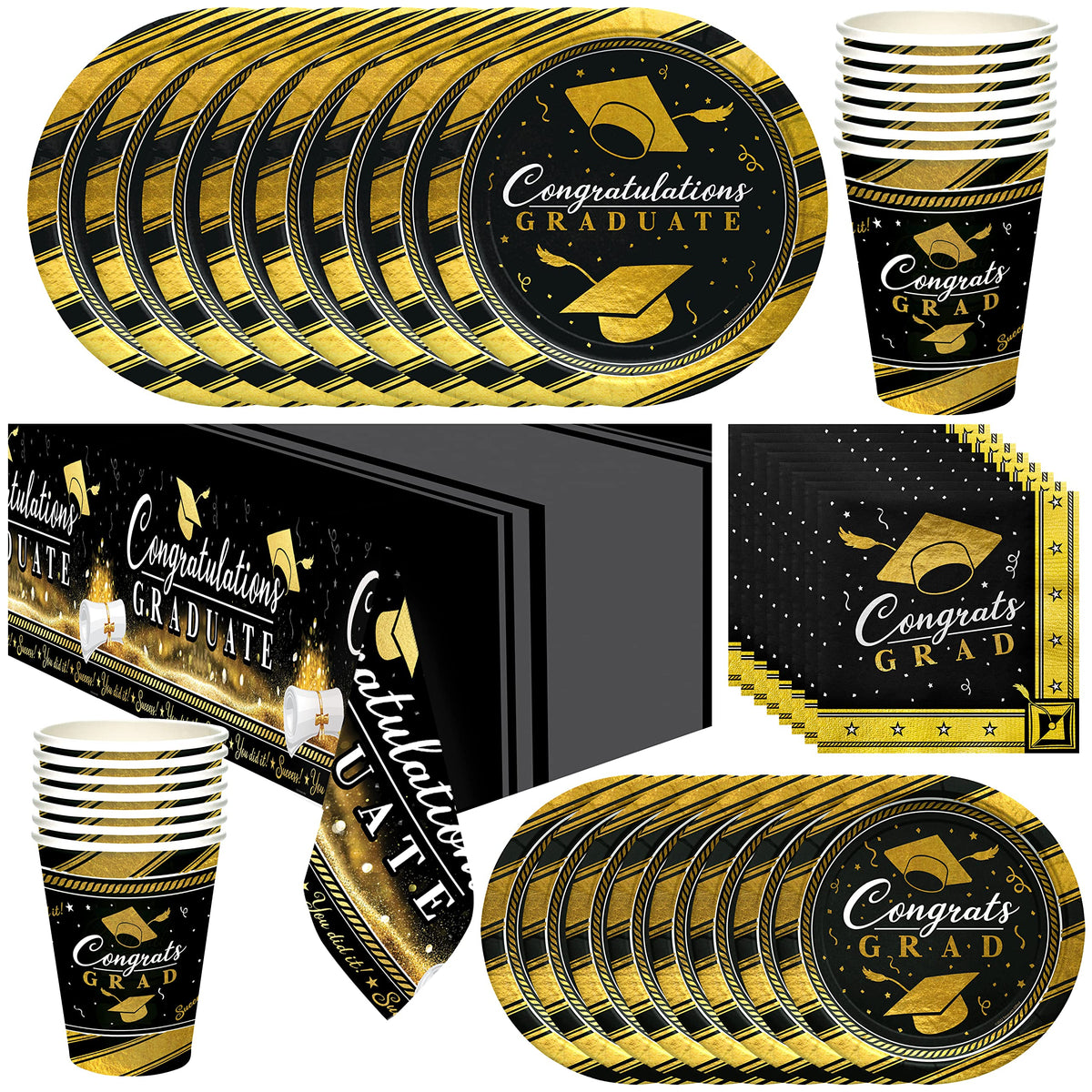 Treasures Gifted 2026 Gold Graduation Tableware Set for 24